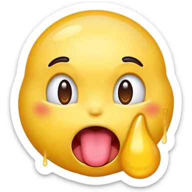 Sticking tongue out emoji with sweat sticker