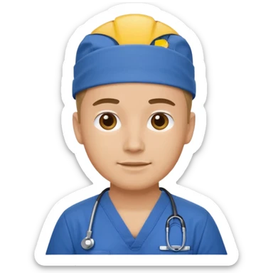 male with a scrubs sticker