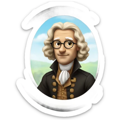 Isaac newton flying a plane  sticker