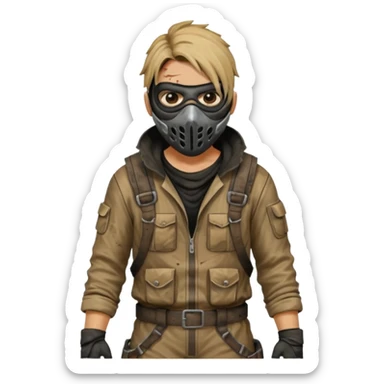 Video game post apocalyptic raider lifelike jumpsuit sticker