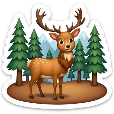 Ein Re das in einem Wald ist und es Schneit sticker