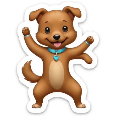 Dog dancing with tiny head  sticker