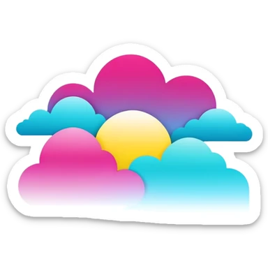  Magenta-Cyan-Yellow-gradient Aesthetic Scenery Deco sticker