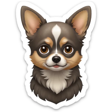 Chihuahua mix with grey, brownish face  and black color  sticker