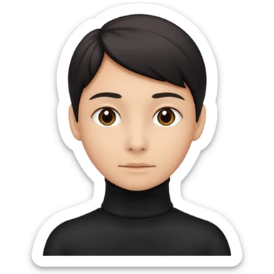 generate an ios genmoji of a black turtleneck sticker