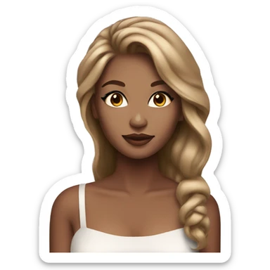 Glamorous gorgeous girl with light brown hair makeup  sticker