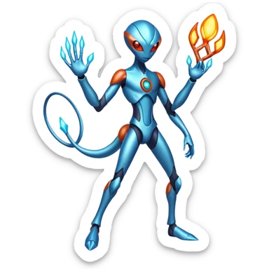 Metallic Incandescent Handsome Deoxys-Stitch-hybrid  (full body) sticker