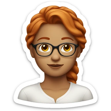 Redhead girl with glasses sticker