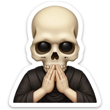 Skull face joining hands sticker