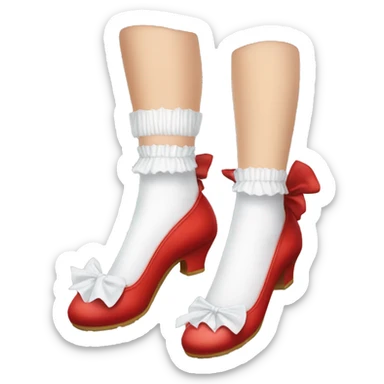 mary jane red shoes and frilly white socks sticker