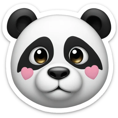 Panda with heart eyes sticker