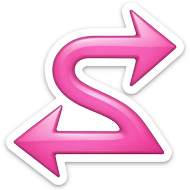 Pink curved arrow sticker