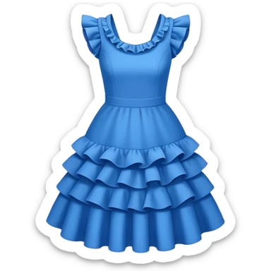  blue dress with ruffles sticker