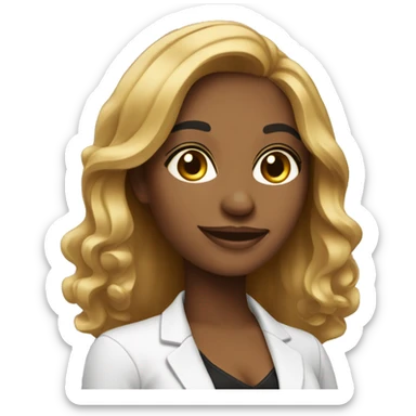 Emprendedora, piel blanca cabello negro  sticker