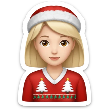 nurse wearing a christmas pullover sticker