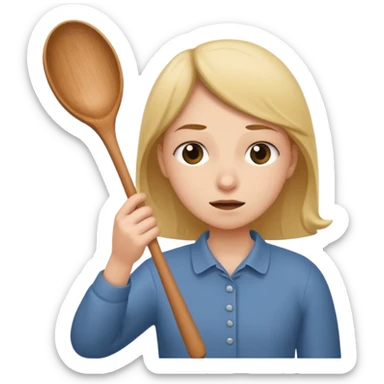 smacking a butt with a wooden spoon sticker