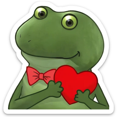 Bufo Holding a big red heart  sticker