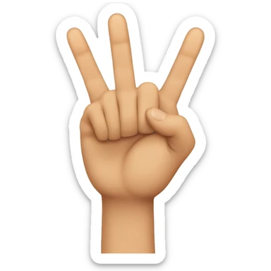 Three fingers up only the thumb index finger and middle finger like this 👆🏻 sticker