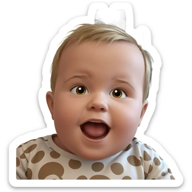 curious baby boy expression sticker