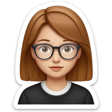 Girl with Light Brown hair and Glasses  sticker
