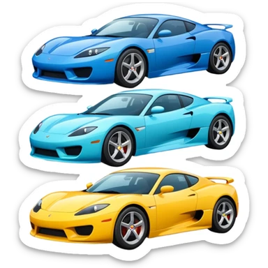 group of 4 sport cars in different composition sticker