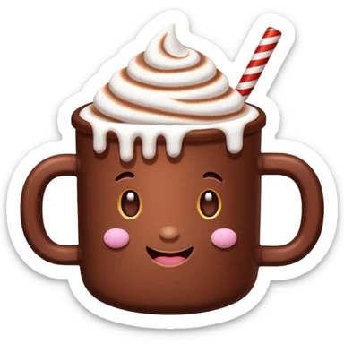 Christmas cacao with marshmallows sticker