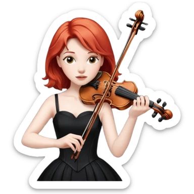 RED HAIR  FEMALE VIOLINIST sticker