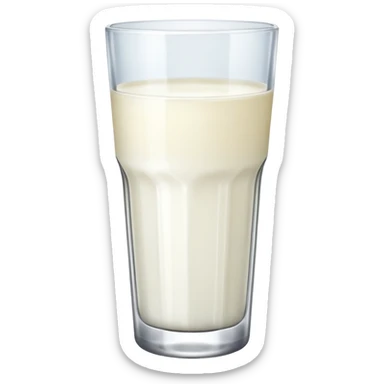 the drink is only white, The bottom and mouth of the glass are the same width and thin a toll, There is only white liquid inside,photo realistic sticker