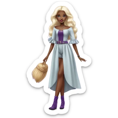 Barbie witch full body pale sticker