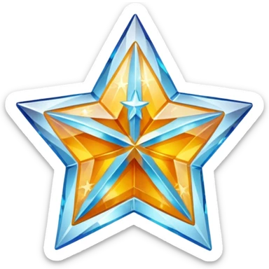 carved crystal star a shining "$" symbol sticker