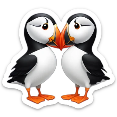 Puffins in love sticker