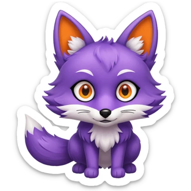 Purple colored fox sticker
