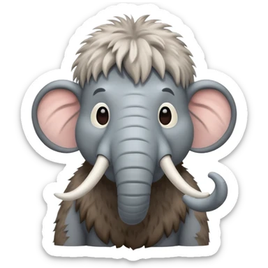 a Mammoth, half body, cute, Ice Age sticker