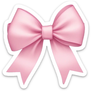 light pink ribbon bow sticker