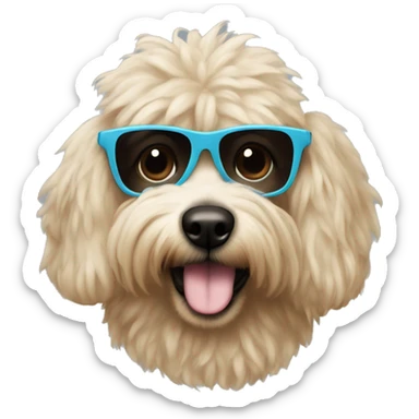 Caniche con gafas sticker