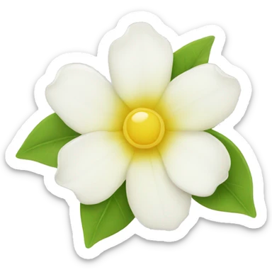 Apple Emoji Jasmine's flowers with white petals and a yellow center sticker