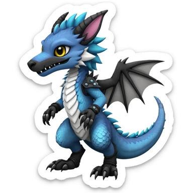 Cool gothic cute badass Scaley cyber-Vernid-Protogen-Dutch-Angel-Dragon-Sergal-Trico-Fursuit-furry-fursona sticker