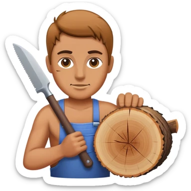 Cortando madeiras sticker