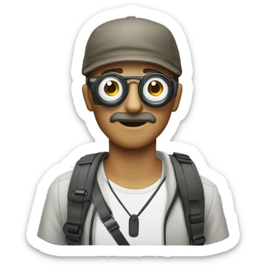 BLIND MAN whith photocamera sticker