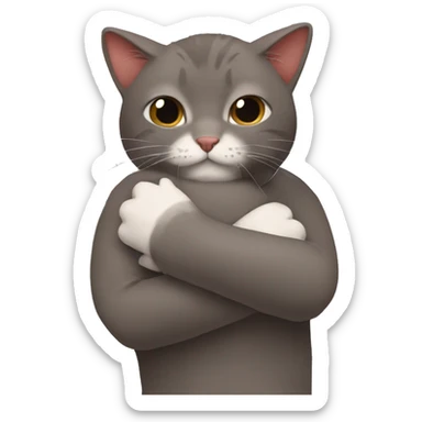 Me and my little grey red brown cat hugs sticker