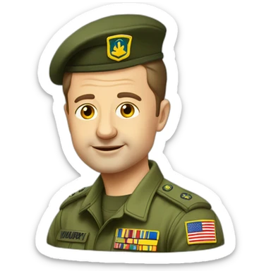 volodymyr zelenskyy in army tshirt sticker