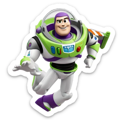Buzz lightyear doing star jumps sticker