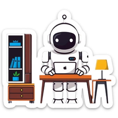 furniture store robot assistant sticker
