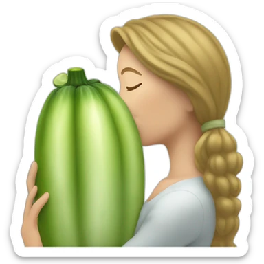 White Woman kissing Zucchini sticker