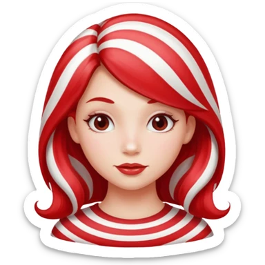 girl with hair looking like peppermint sticker