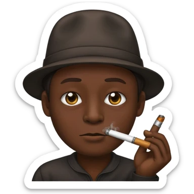 Emoji smoking crack pipe sticker