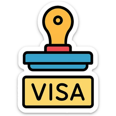 color outline icon of a visa stamp with clean lines, no background sticker
