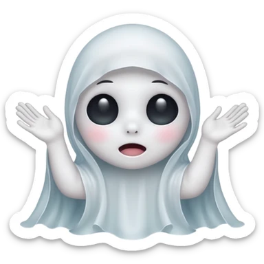 Okay those are wonderful, now make the ghost cover his eyes with cute little hands. Make sure the blush and the cuteness is retained sticker