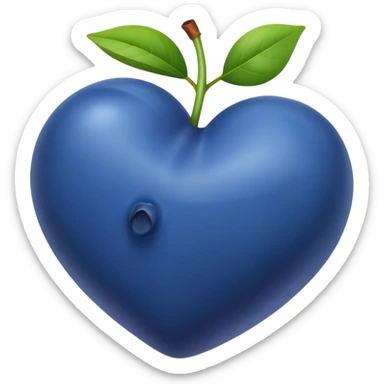 heart shaped blueberry fruit sticker