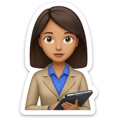 women with clipboard and pen sticker